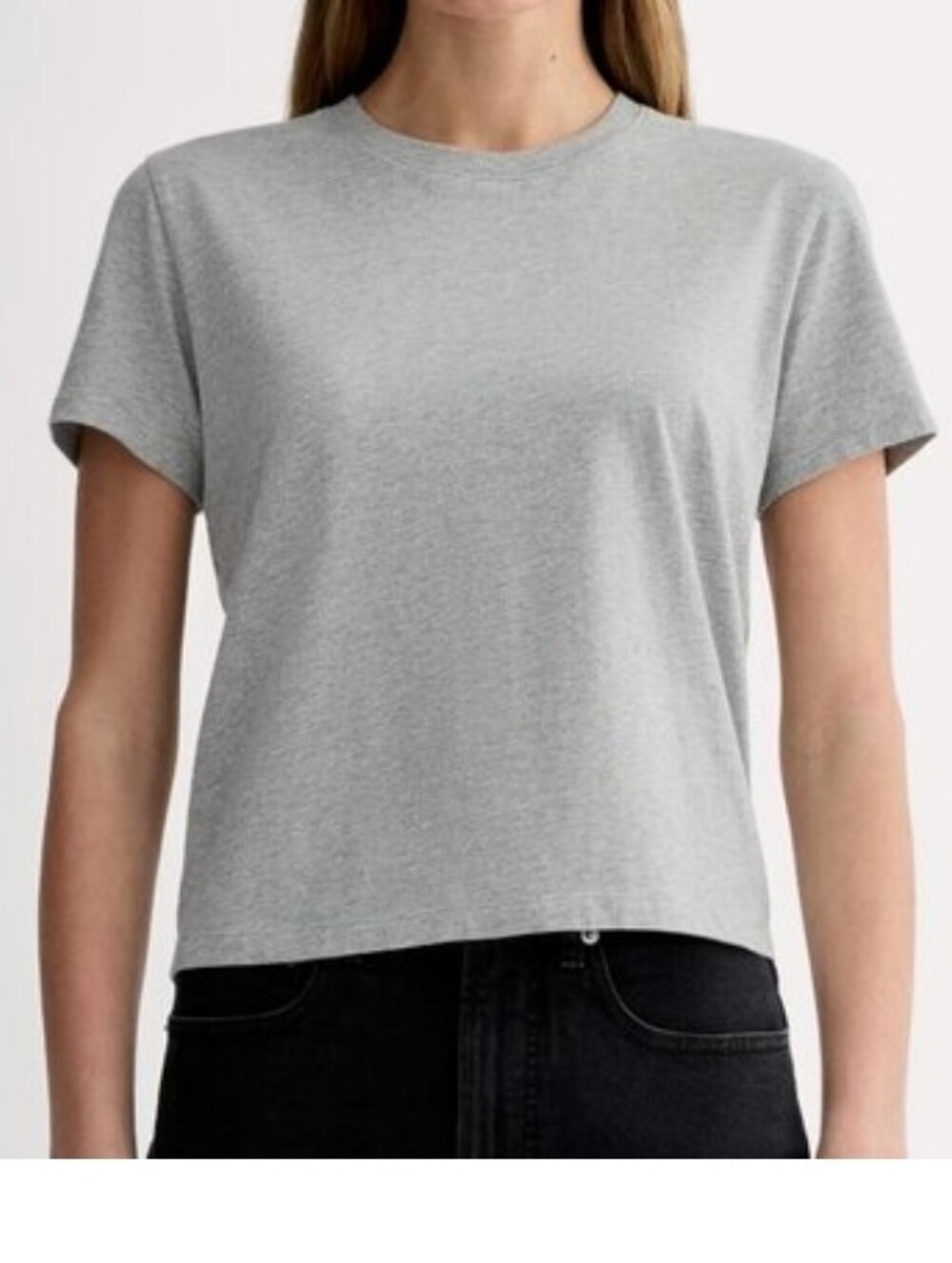 Everlane Organic Cotton T-Shirt Women Short Sleeve CrewneckGray SzM Bassic 2025